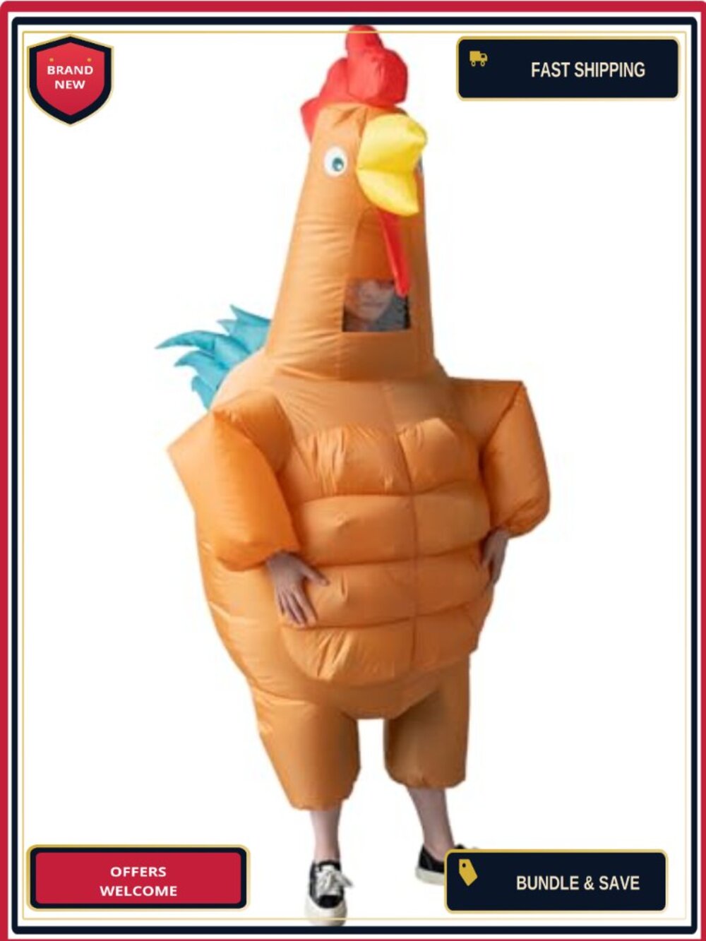 Inflatable Chicken Costume Adult Blow Up Halloween Christmas Cosplay